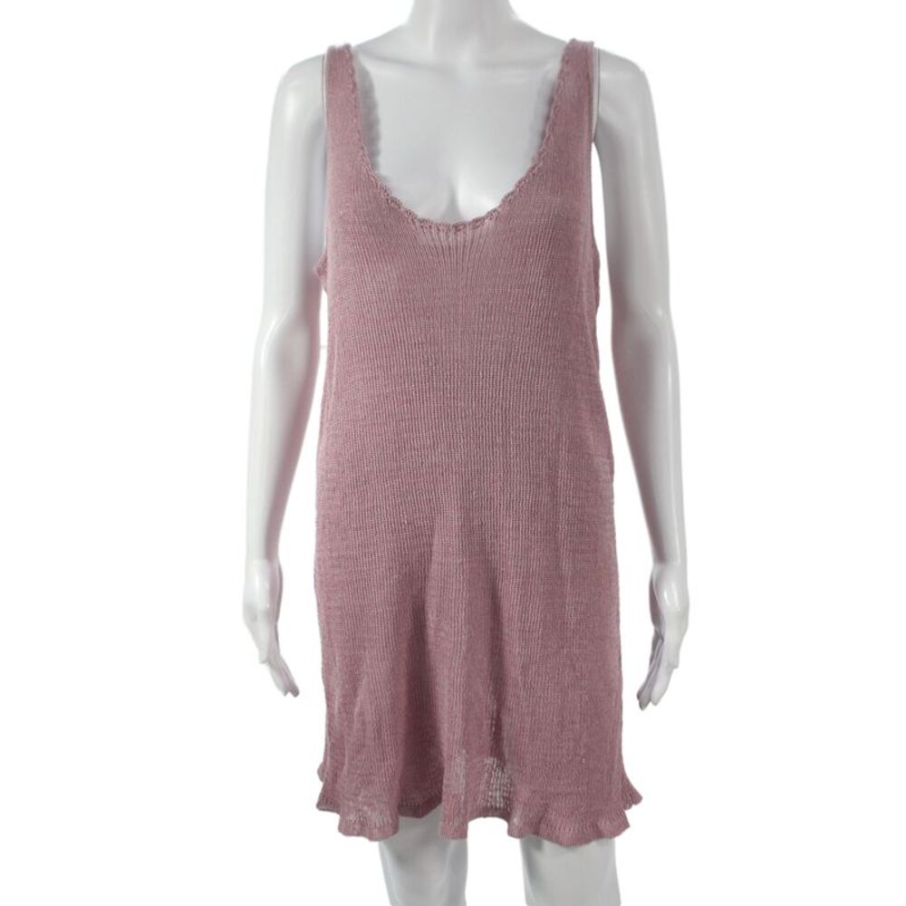 FP Beach Womens Pink Linen Solid Dress Size M
